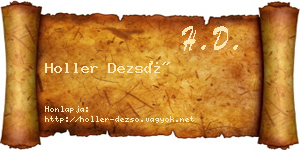 Holler Dezső névjegykártya