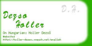 dezso holler business card